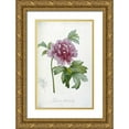 thumbnail image 1 of Redoute, Pierre Joseph 10x14 Gold Ornate Wood Framed with Double Matting Museum Art Print Titled - Engraving of a Peony, 1 of 4