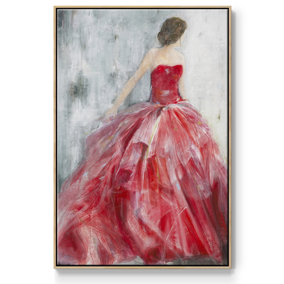 Redowa Framed Premium Gallery Wrapped Canvas - Ready to Hang - 17 x 25 - Natural Wood Floating Frame