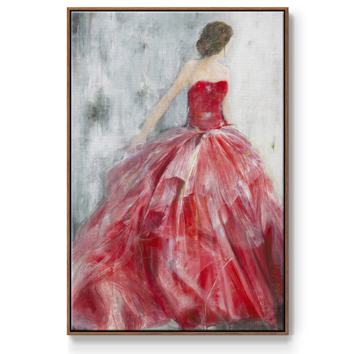 Redowa Framed Premium Gallery Wrapped Canvas - Ready to Hang - 27 x 41 - Walnut Floating Frame