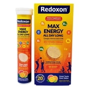 Redoxon Max Energy Effervescent Multivitamin Dietary Supplement. Improves Immune System and Boosts your Energy. Good Against Colds and flu. 20 Ct