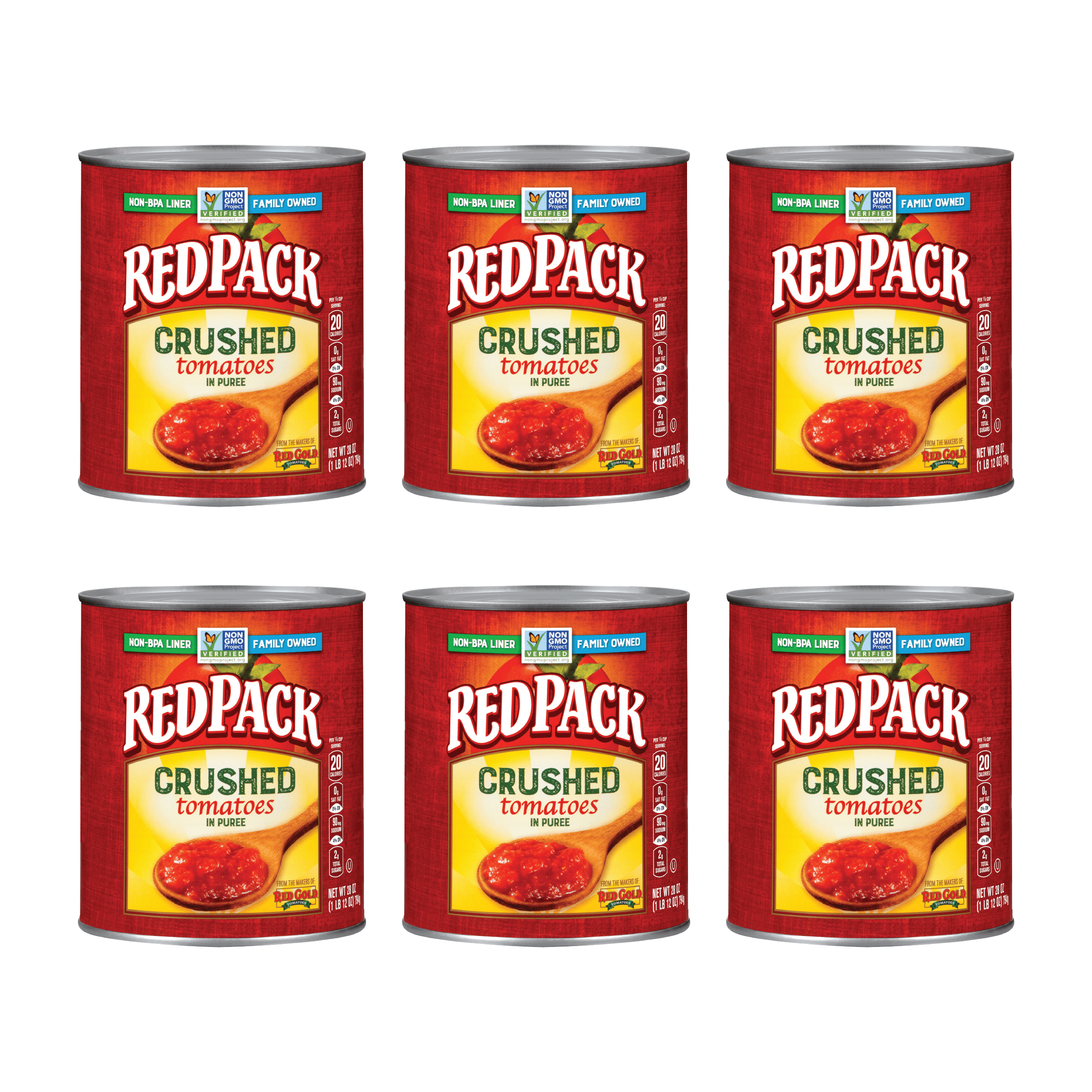 Redpack Crushed Tomatoes in Puree, Kosher and Gluten Free, 28 Ounce