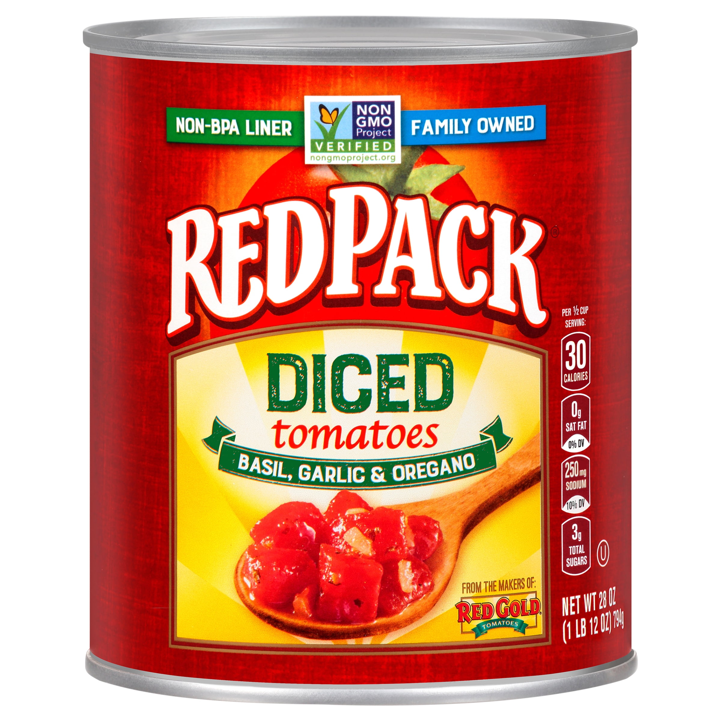 Redpack Diced Tomatoes Basil, Garlic & Oregano 28oz