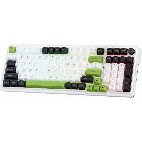 Redragon K686 PRO 98 Keys Wireless Gasket RGB Gaming Keyboard, 3-Mode PBT Mechanical Keyboard w/Hot-Swap Socket, Dedicated Knob Control & 5-Layer Noise Dampening, Custom Linear Switch
