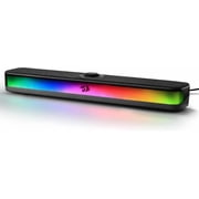 Redragon GS515 RGB Desktop Soundbar, 2.0 Channel Stereo Computer Speakers for Desktop with Bluetooth 5.3, USB-C/USB Powered, Black