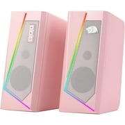 Redragon GS520 RGB Desktop Speakers, 2.0 Channel PC Computer Stereo Speaker with 6 Colorful LED