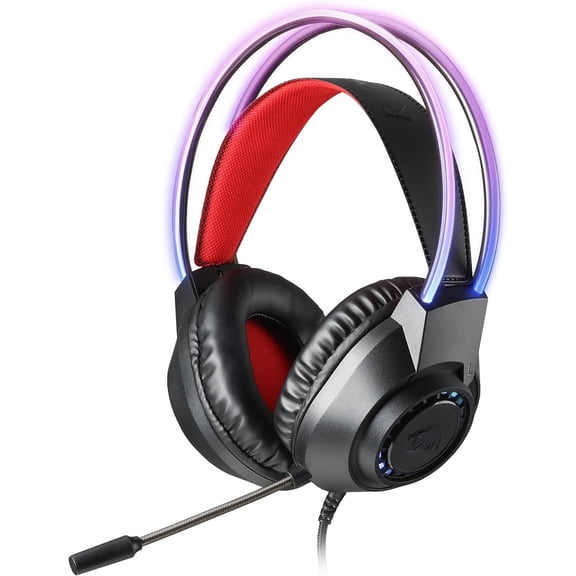 Redragon H231 Scream Wired Gaming Headset, Stereo Surround Sound, Leather Foam Ear Pads, Noise-canceling Microphone