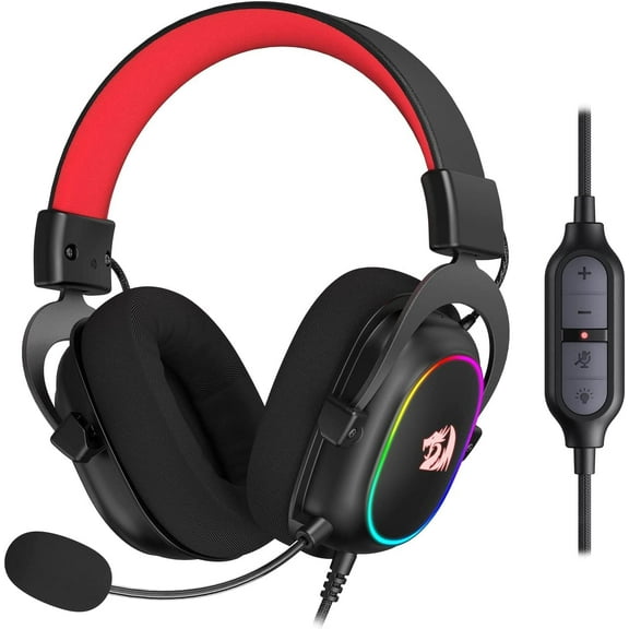 Redragon H510 Zeus-X RGB Wired Gaming Headset - 7.1 Surround Sound - 53MM Audio Drivers in Memory Foam Ear Pads w/Durable Fabric Cover- Multi Platforms Headphone - USB Powered for PC/PS4/NS