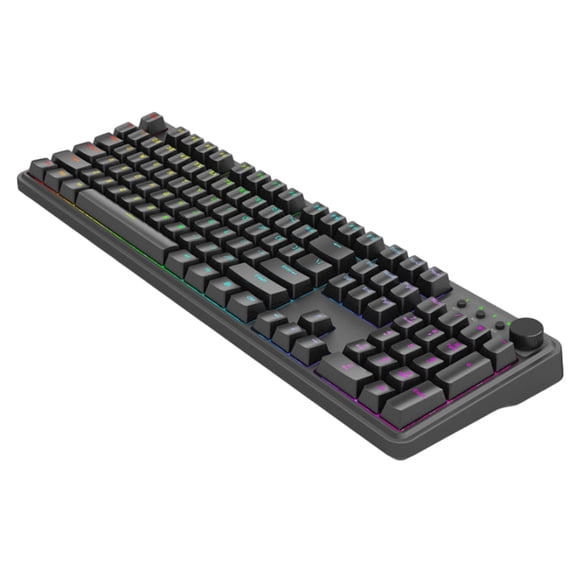 Redragon K526 WL RM104 104 Key Tri-Mode Wireless Membrane Keyboard RGB Backlit Black with Mechanical Similar Typing Experience