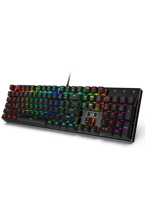 K556 RGB LED Backlit Wired Mechanical Gaming Keyboard, Aluminum Base, 104 Standard Keys Linear & Quiet Red Switches