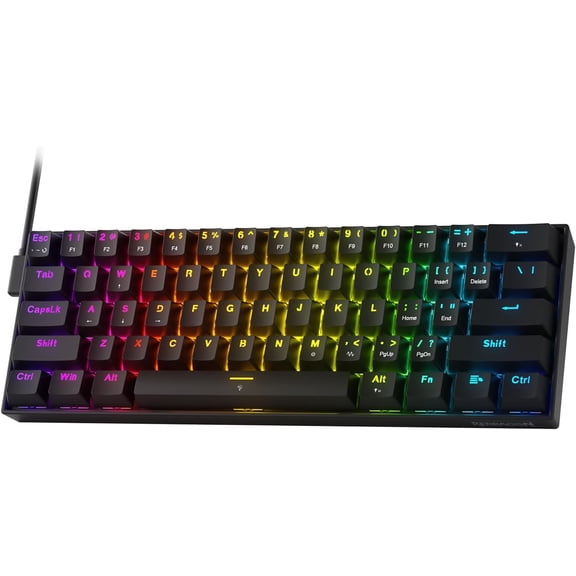 Redragon K617 HE Rapid Trigger Gaming Keyboard, 60% 61 Keys Wired Mechanical Keyboard w/Hyper-Fast Actuation, Dedicated Hall Effect Magnetic Switch, Actuation Point Adjustable, Essential Black