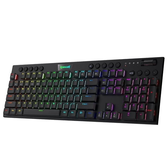 Redragon K618 RGB Wireless Mechanical Keyboard, Black