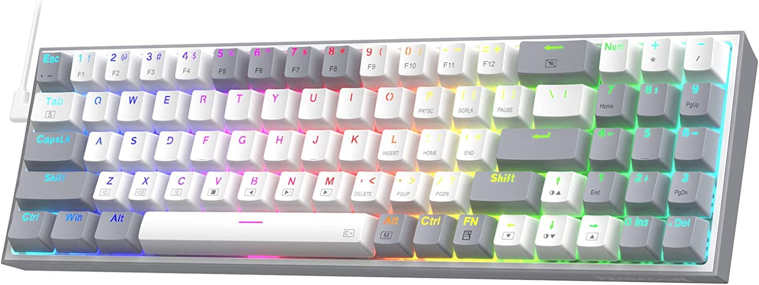 Redragon K628 75% Wired RGB Gaming Keyboard, 78 Keys Hot-Swappable Compact Mechanical Keyboard Hot-Swap Socket, Red Switch