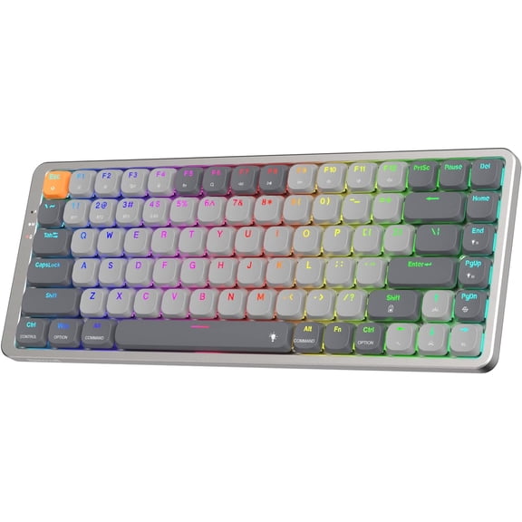 Redragon K652 75% Wireless RGB Mechanical Keyboard, Bluetooth\/2.4Ghz\/Wired Tri-Mode 84 Keys Ultra-Thin Gaming Keyboard