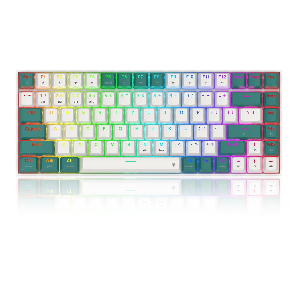 Redragon K678 Pro Singed  82% Wireless RGB Mechanical Keyboard, BT/2.4Ghz/Wired 3-Mode 61 Keys Compact Gaming Keyboard w/Hot-Swap Socket, Free-Mod Plate Mounted PCB & Linear red Switch