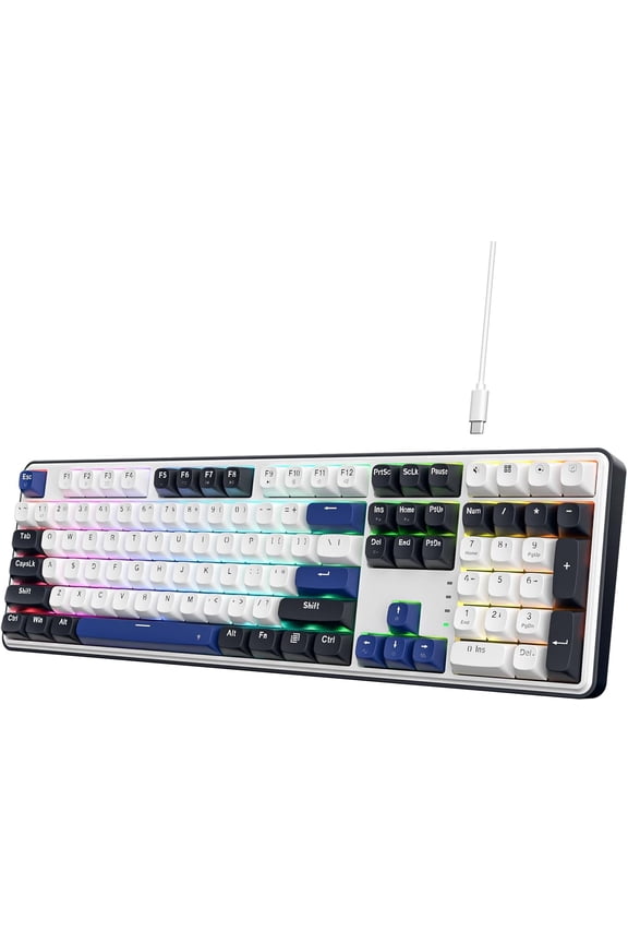 K689 Wired Gasket RGB Gaming Keyboard, 108 Keys Mechanical Keyboard w/Extra 4 Hotkeys, Upgraded Hot-swappable Socket, 3-Layer Noise Dampening, Mixed Color Keycaps, Custom Linear Switch