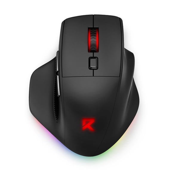 Redragon Large Wireless Gaming Mouse for Big Hands, Tri-Modes 2.4G/Bluetooth/Wired Rechargeable Ergo RGB Mouse with 2 Side Buttons, 6 Backlit Modes, Programmable Macro Gamer Mouse