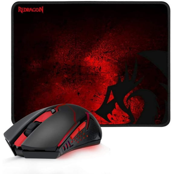 Redragon M601-WL-BA Wireless Gaming Ergonomic Mouse and Large Mouse Pad Combo