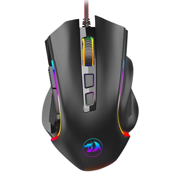 Redragon M602 Gaming Mouse, Ergonomic RGB Gaming Mouse Wired with 7200 Adjustable DPI, 9 Programmable Buttons, Professional Software for Gamer Office [Black]
