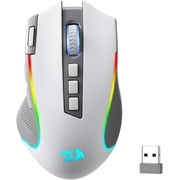 Redragon M612 PRO RGB Gaming Mouse, 8000 DPI BT Wired/Wireless Optical Gamer Mouse 9 Programmable Buttons & 7 Backlit Modes,Software Supports DIY Keybinds Rapid Fire Button,Gray