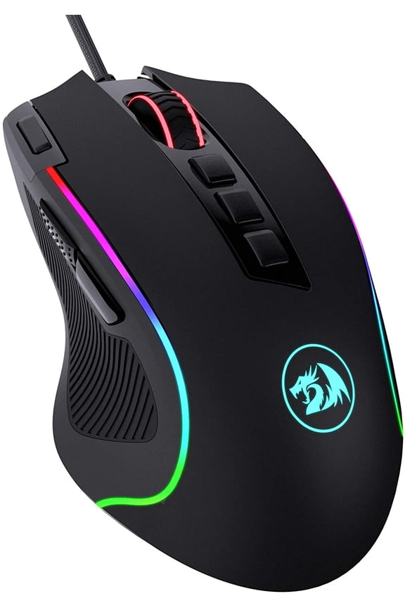 M612 Predator RGB Gaming Mouse, 8000 DPI Wired Optical Gamer Mouse with 11 Programmable Buttons & 5 Backlit Modes, Software Supports DIY Keybinds Rapid Fire Button