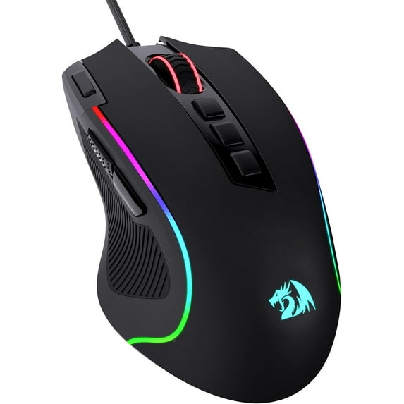 Redragon M612 Predator RGB Gaming Mouse 8000 DPI Wired Optical with 11 Programmable Buttons, White