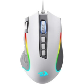 Redragon M612 RGB Gaming Mouse, 8000 DPI Wired Optical Gamer Mouse with 9 Programmable Buttons & 5 Backlit Modes, Software Supports DIY Keybinds Rapid Fire Button, Gray&White
