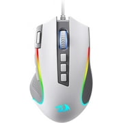 Redragon M612 RGB Gaming Mouse, 8000 DPI Wired Optical Gamer Mouse with 9 Programmable Buttons & 5 Backlit Modes, Software Supports DIY Keybinds Rapid Fire Button, Gray&White