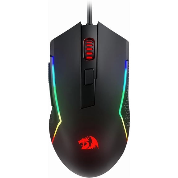 Redragon M616 Wired RGB Optical Gaming Mouse 10000 DPI Remapping Keys | Redefine Keybinding Macro, Vibing Backlight, Ergonomic Grip Body Comfort, Stable Lag-Free Connection Ready for FPS Battles
