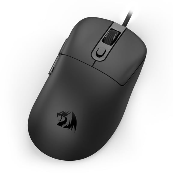 Redragon M728 Wired Gaming Mouse, Lightweight, 6 Programmable Buttons, Black | Ergonomic Optical Mouse 5 Adjustable DPI Up to 24000, Soft Braided Cable for Windows PC Gamers & Laptop