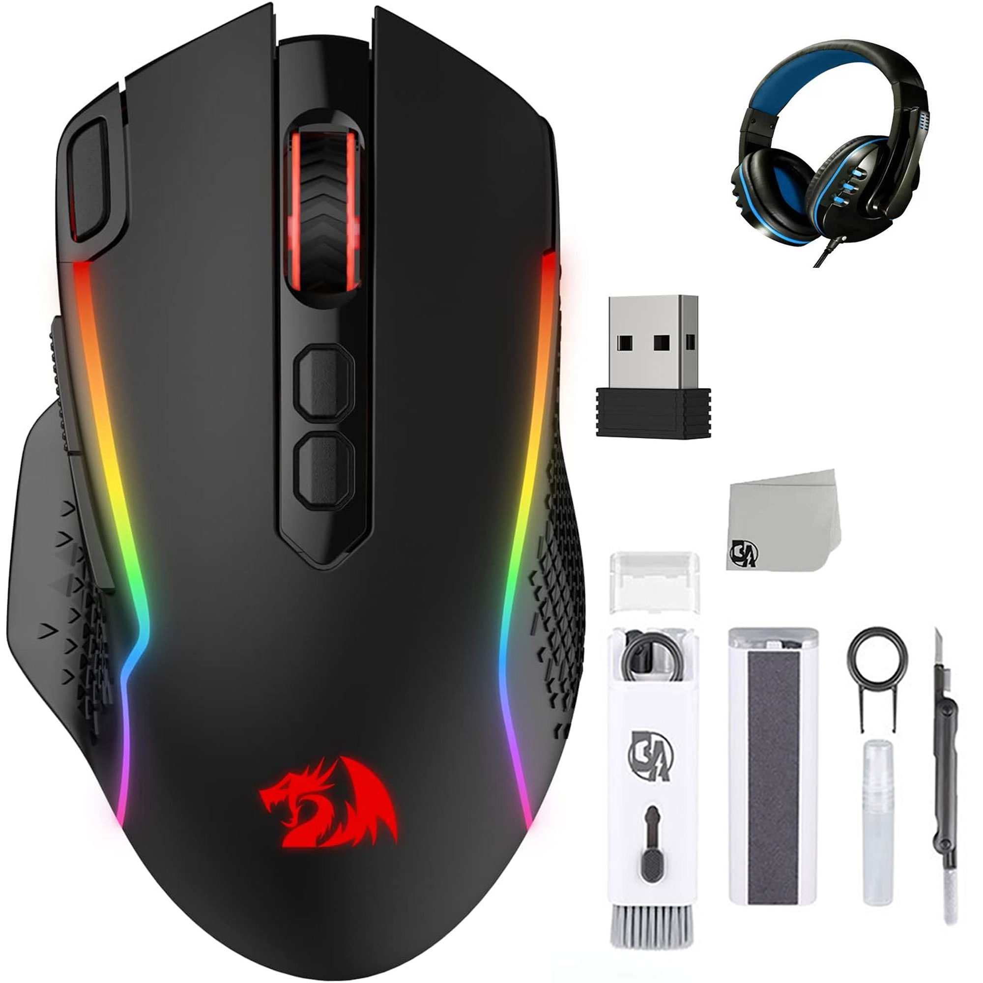 Redragon M810 Pro Gaming Mouse, 10000 DPI Wired/Wireless Gamer Mouse w