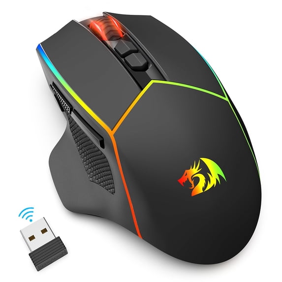 M814RGB-PRO 2.4G/Wired/Bluetooth Triple Modes Gaming Mouse 8000DPI Rapid Fire Buttons-Redragon