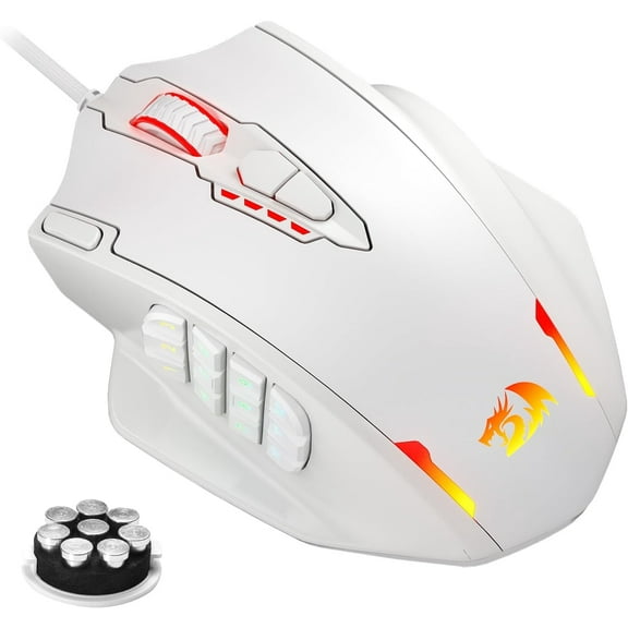 Redragon M908 Impact RGB LED MMO Gaming Mouse – 12 Side Buttons, 12,400 DPI