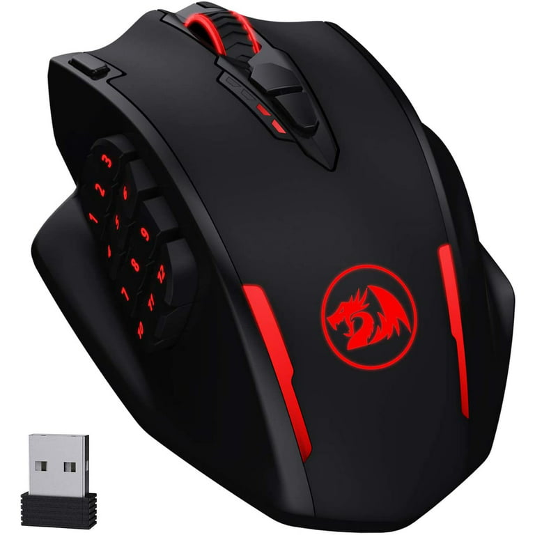 Redragon M990 MMO Gaming Mouse, 32000 DPI High Precision Wired RGB Gamer  Mouse w/23 Programmable Buttons, 16 Side Macro Keys, Software Supports