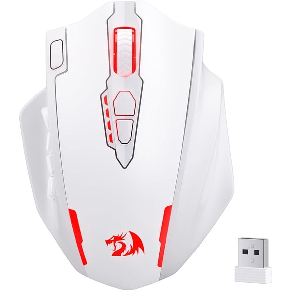 Redragon M913 MAX Wireless MMO Gaming Mouse 26000 DPI Remapping Keys | Cable-Free 0 Delay, Dedicated for FPS Gamers, Redefine Keybinding Macro, Vibing Backlight, Ergonomic Grip Body Comfort