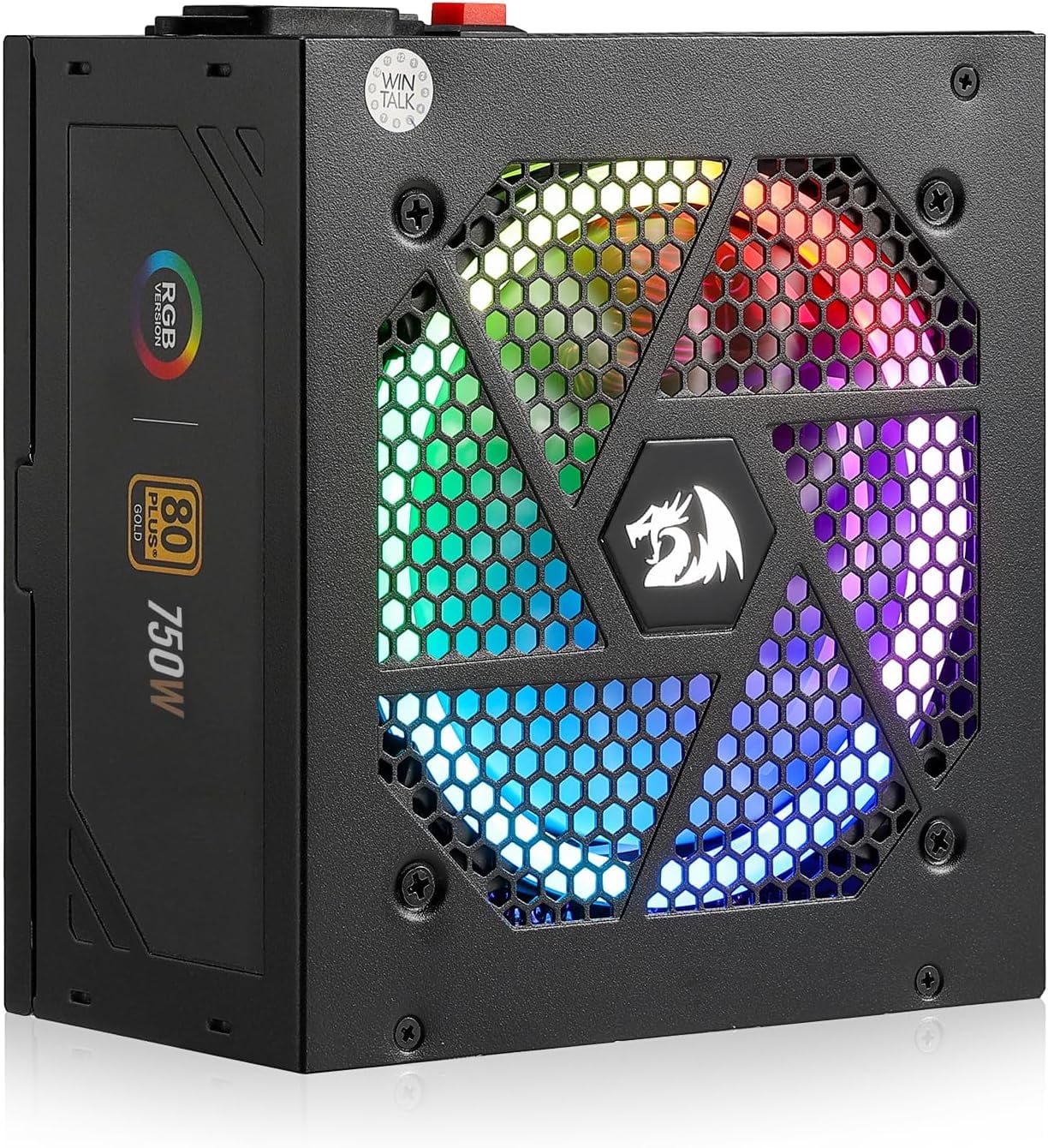 Redragon PSU006 80+ Gold 750 Watt ATX Fully Modular Power Supply w/ 80 Plus Gold Certified, Compact 160mm Size & RGB Low Noise Smart-ECO 0 RPM Fan, 100% Japanese Capacitors, Full Mod Cables, Black