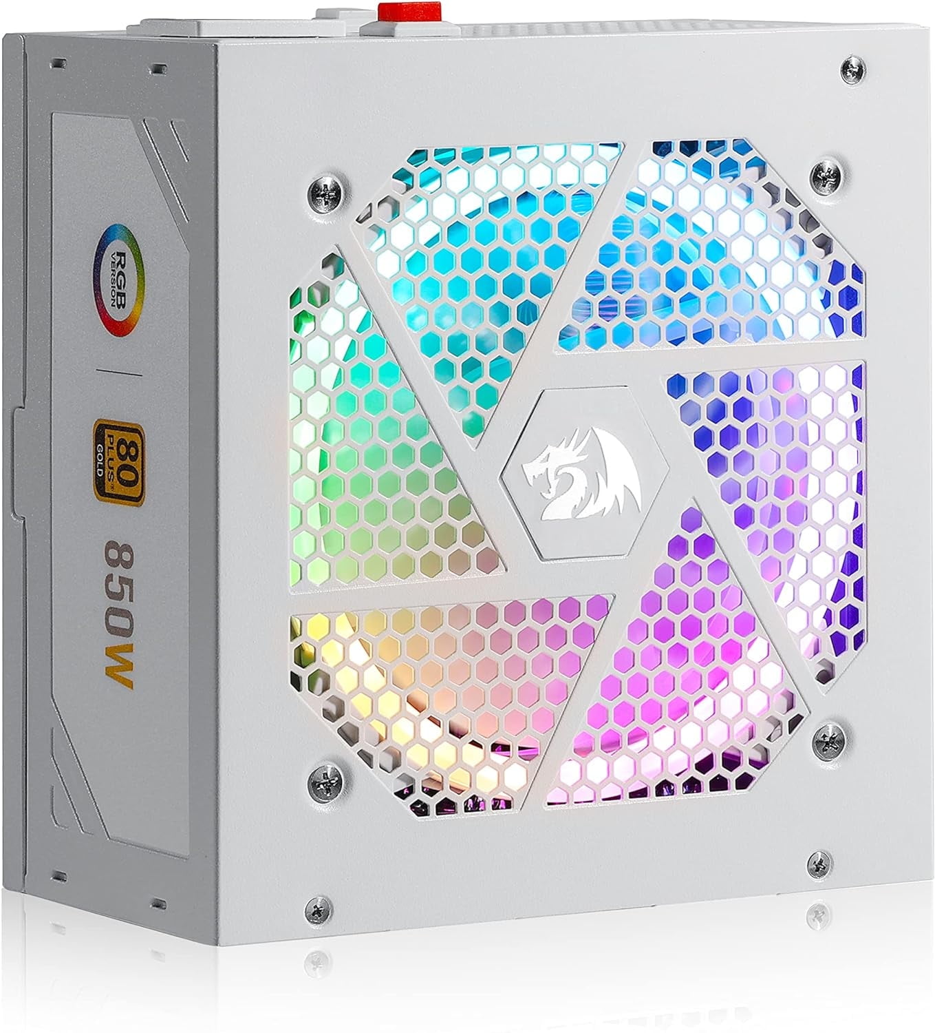 Redragon RGPS-850W 80+ Gold 850 Watt ATX 3.0 & PCIe 5.0 Fully Modular Power Supply w/ 80 Plus Gold Certified, Compact 160mm Size, Smart ECO Low Noise RGB Fan, 100% Japanese Capacitors