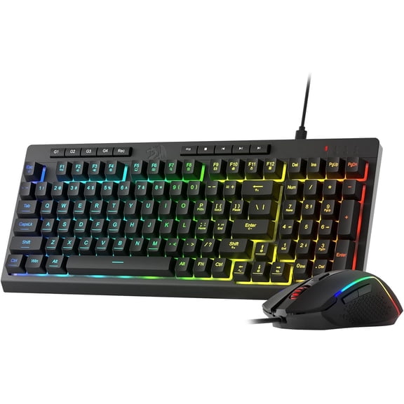 Redragon S141 Gaming Keyboard & Mouse Combo, 98 Keys K515 Wired RGB Membrane Keyboard and 10000 DPI Wired M616 Gaming Mouse Bundle