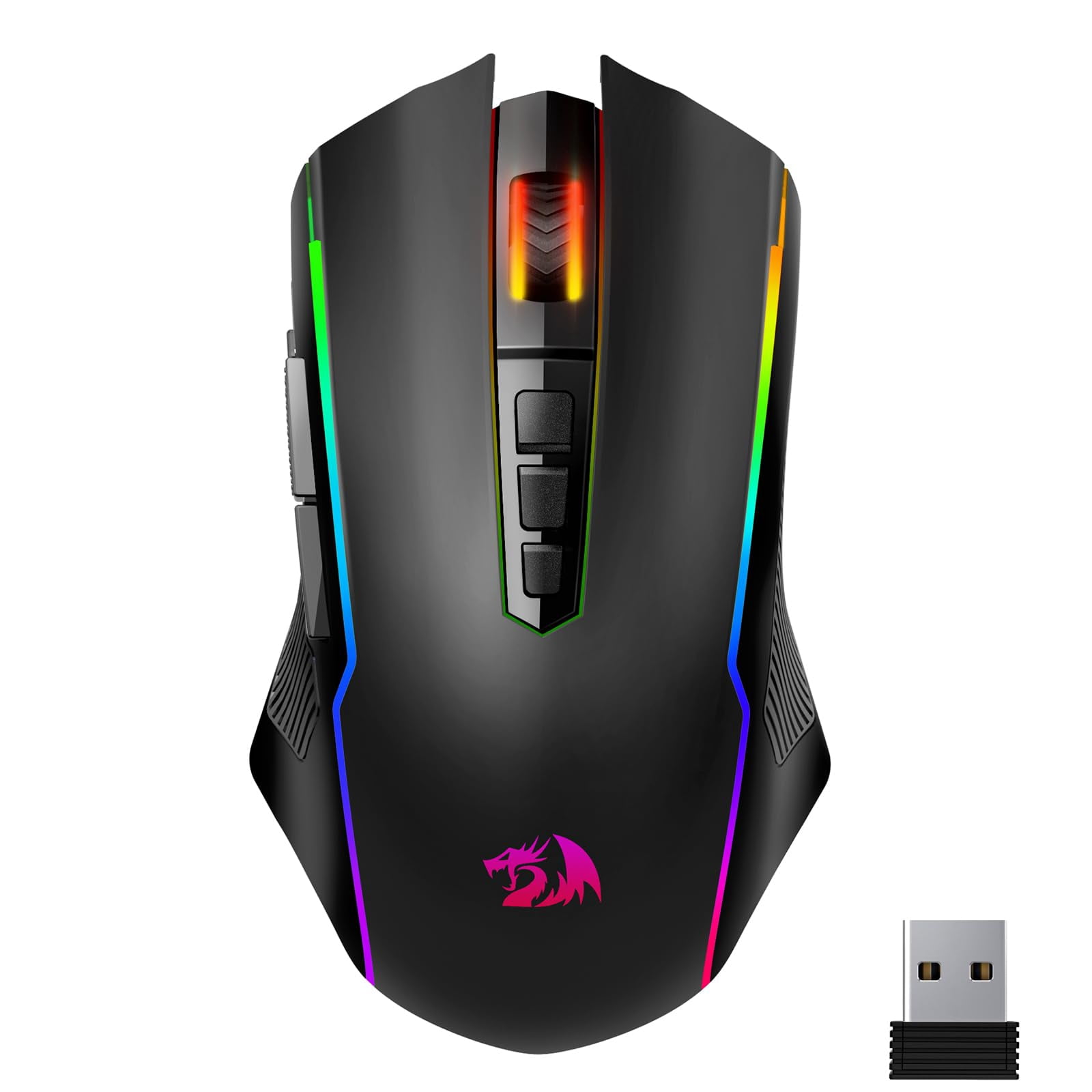 Computer Mou Redragon Wireless Gaming Mouse, Tri-Mode 2.4G/USB-C/Bluetooth Mouse ...