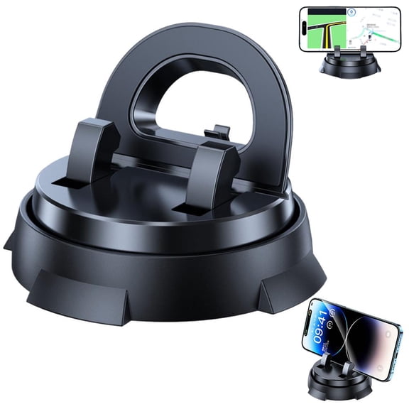Redreeer Car Phone Holder, 360 Rotatable Mobile Holder with Non-Slip Base, Strong Adsorption Car Bracket, Suitable for All Models