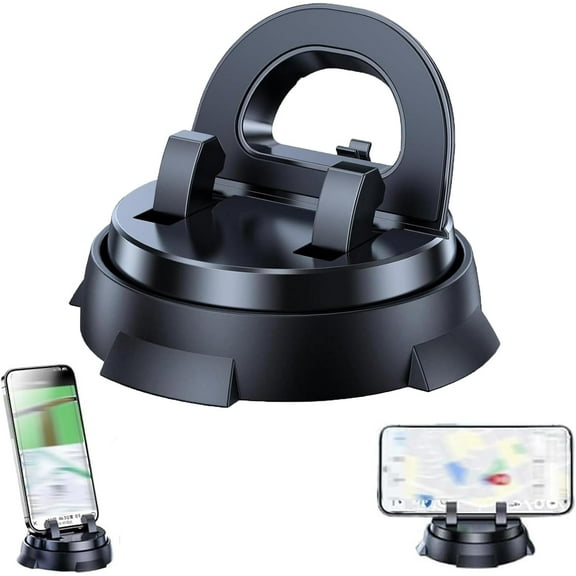 Redreeer Car Phone Holder Mount - Strong Adsorption Car Bracket, 360° Rotatable Cell Phone Car Mount, with Non-Slip Base, No Installation Required, Suitable for All Models (1pcs)