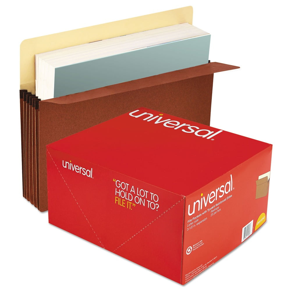 Universal UNV15343T 3-1/2 in. Straight Tab Expansion File Pockets ...