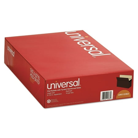 Universal Redrope Expanding File Pockets, 5.25" Expansion, Legal Size, Redrope, 10/Box -UNV15363