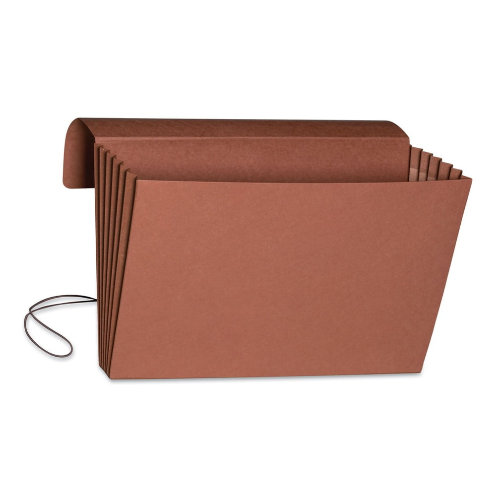Smead 71111 5.25 in. Expansion 1 Section Expanding Wallet With Elastic Cord - Redrope/Legal Size (10/Box)