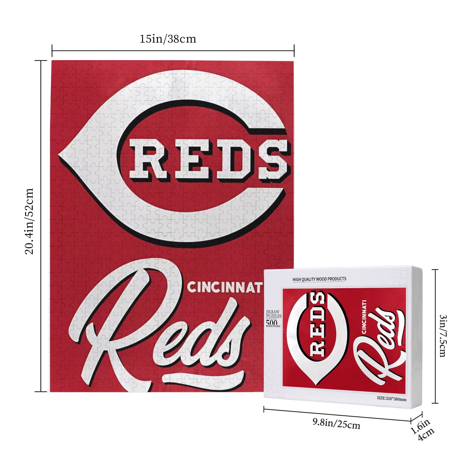 Iconic Puzzles Reds Reds Baseball Team Customized Adult Jigsaw Puzzle 500 Pieces Beautiful ...