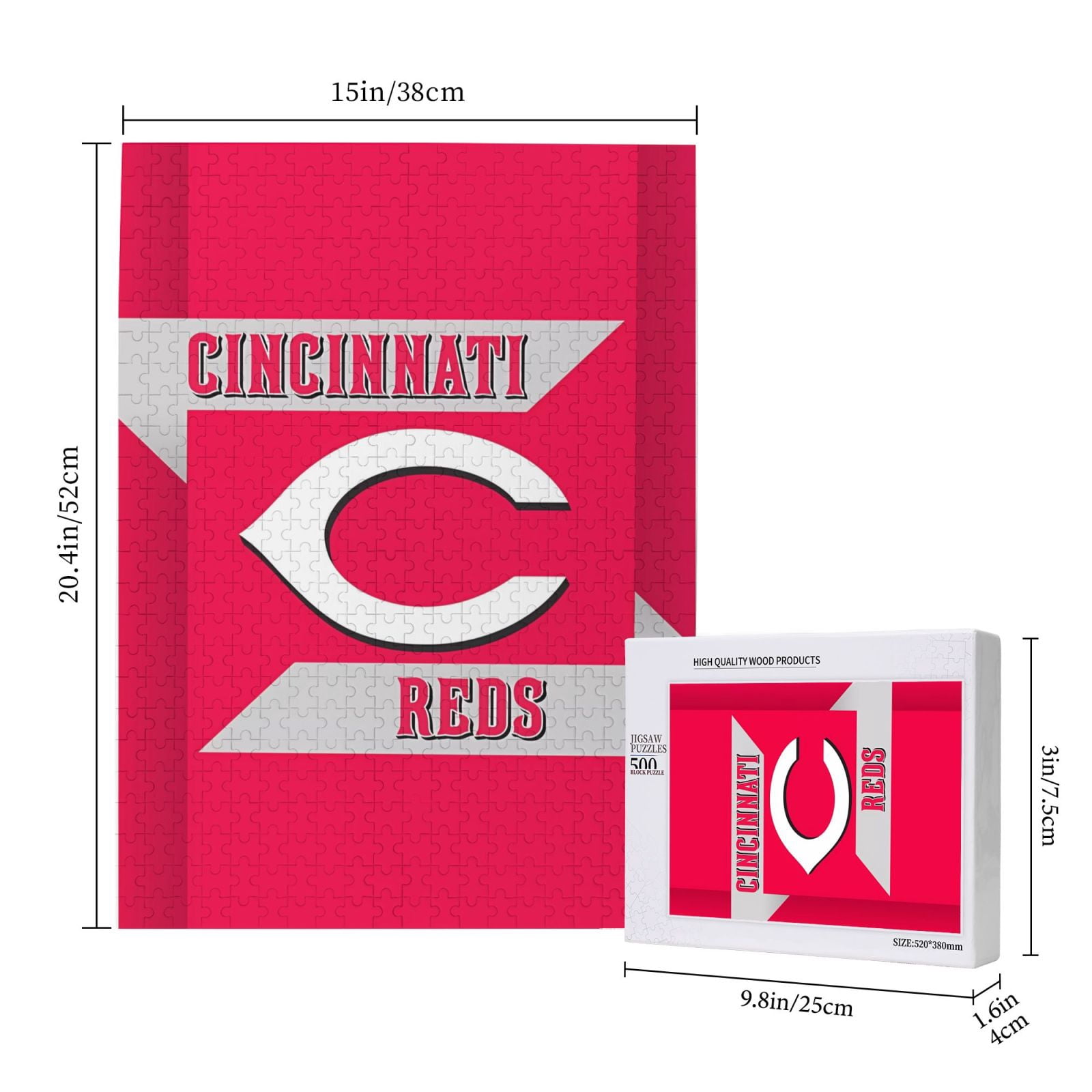 Iconic Puzzles Reds Reds Baseball Team Customized Adult Jigsaw Puzzle 500 Pieces Beautiful ...