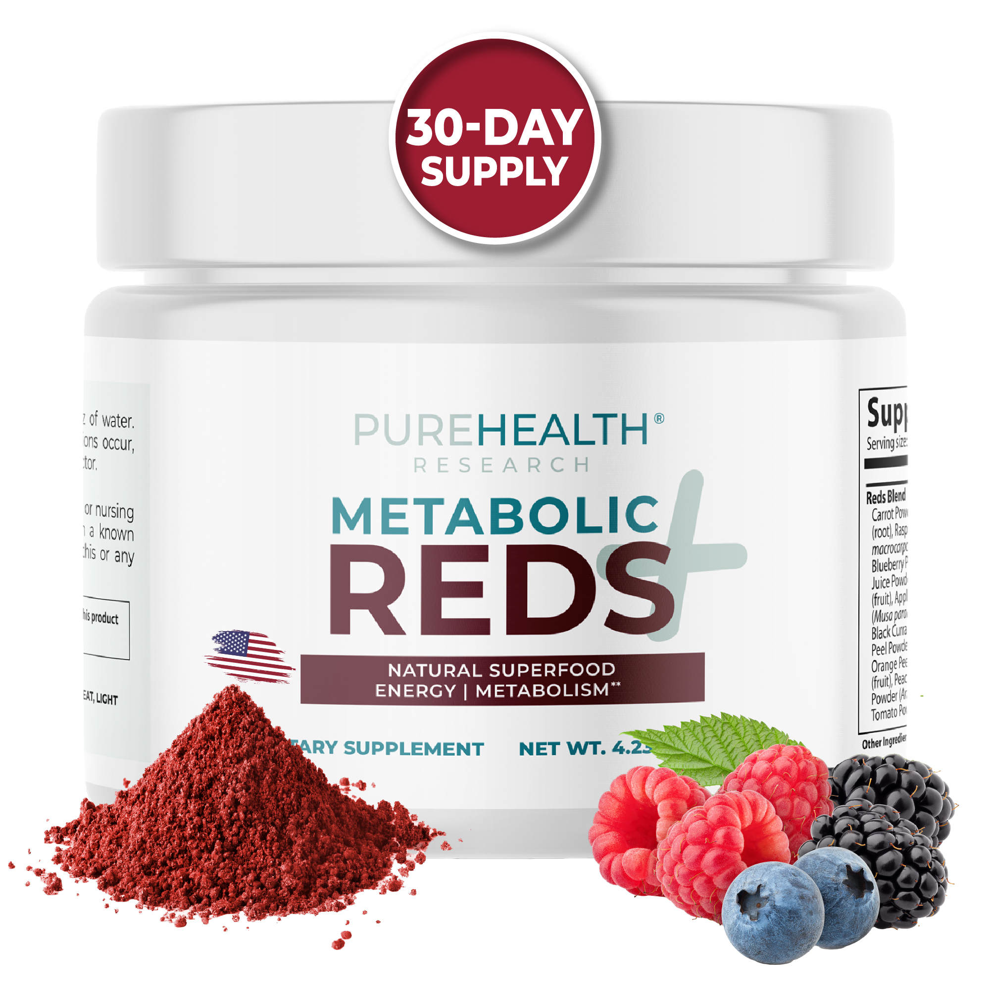 Reds Superfood Powder with Probiotics, 5 Digestive Enzymes, Beets