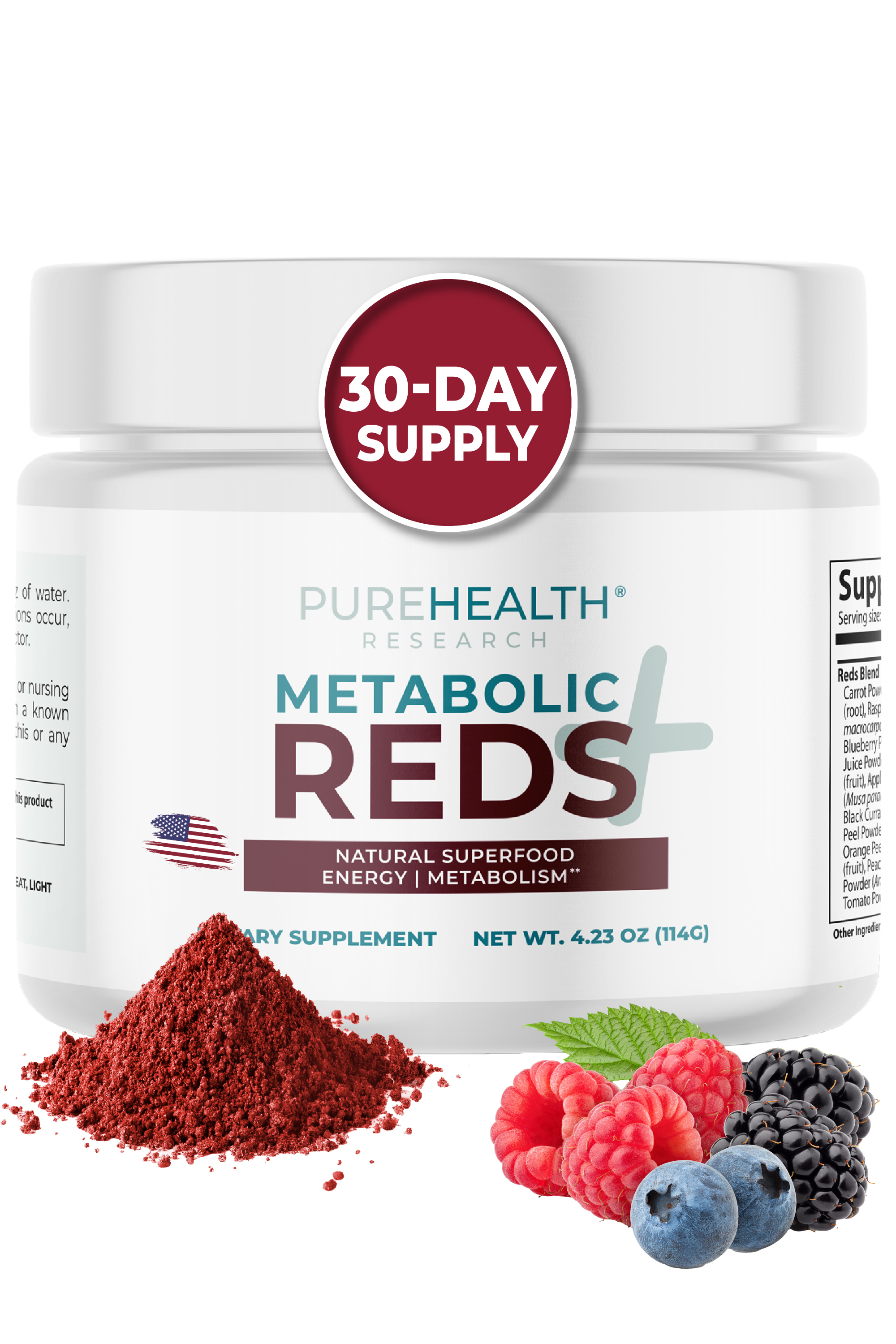 Reds Superfood Powder with Probiotics, 5 Digestive Enzymes, Beets