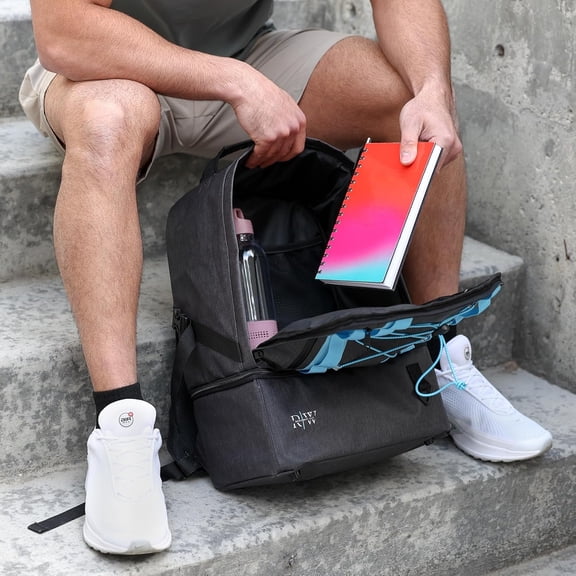 Reds Way Dog Travel Bag Backpack for Supplies | Airline Approved Pet Supplies Carry-On, Thermal Compartment Fits Food Containers, Detachable Crossbody, Hiking Daypack, Glow-in-the-Dark Stripes