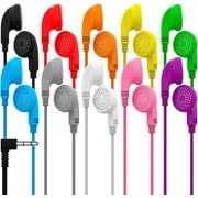Redskypower Bulk Wired In-Ear Earphone Headphones, 4ft Cord, L Shape 3.5mm Connector, 10 Pack Assorted