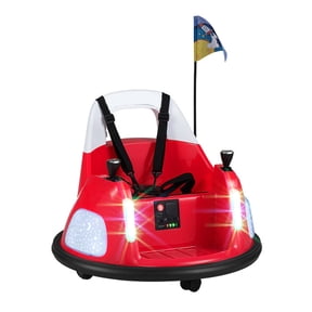 Redsmile 12V Kids Ride On Bumper Car with Remote Control and Flashing Lights, Electric Ride On Toy for Toddlers Ages 18-72 Months, Battery Powered Spinning Bumper Car with Music, Red